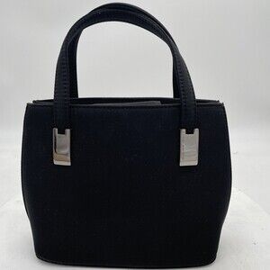 Jones New York Bag Top Handle Chic Black Nylon Fabric Small purse Evening Bag